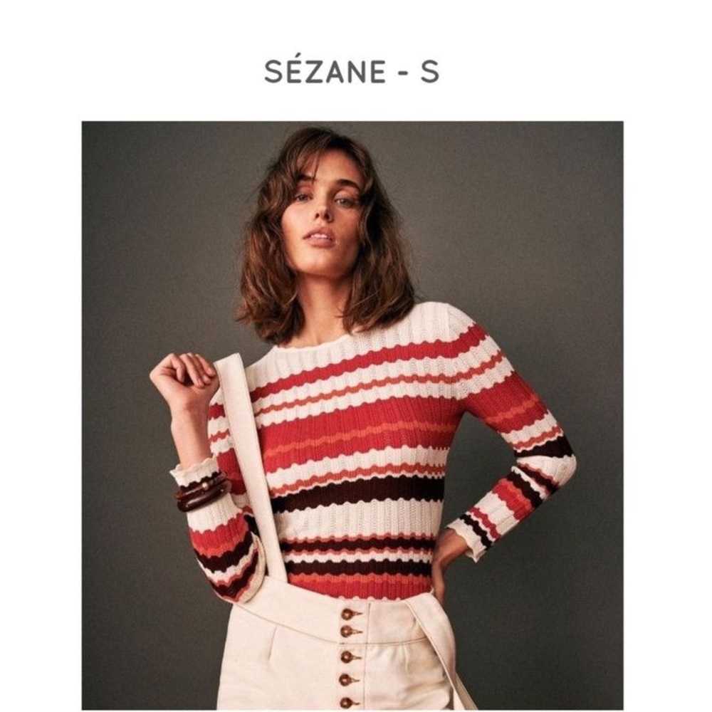 Sézane Rare Abriel Multicolor Striped Sweater